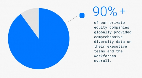 90% of private equity companies pie chart